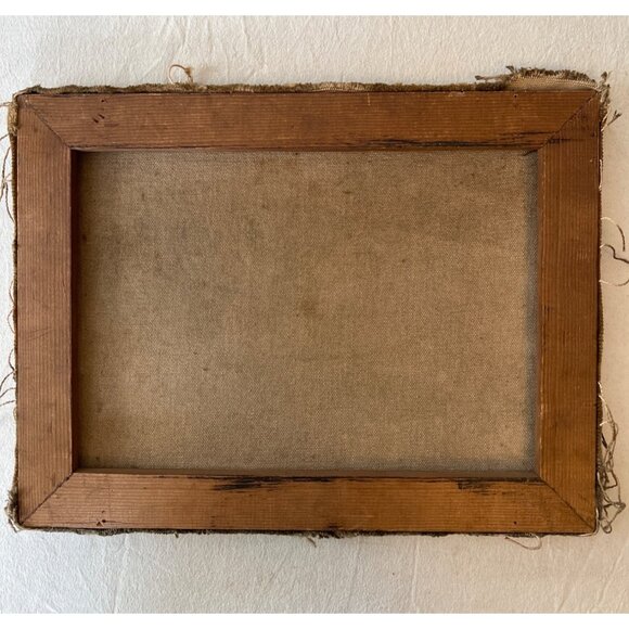 Vintage Distressed Charm Moody Mountain Landscape Oil Painting on Canvas 12"x16" - Picture 9 of 15